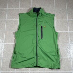 Masters Tech Vest Mens Medium Green Augusta Golf Full Zip Performance
